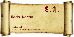 Rada Norma névjegykártya